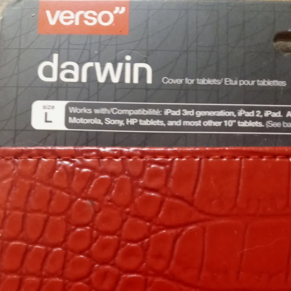 Varso Darwin cover for ipad or unversal tablets red croc skin - Picture 2 of 8